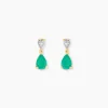 Histoire d'Or Boucles D'Oreilles Puces Porfirio Or Jaune Emeraude Diamant* Boucles D'Oreilles|Clous D'Oreilles