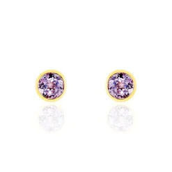 Histoire d'Or Boucles D'oreilles Puces Parmeclos Or Jaune Amethyste* Boucles D'Oreilles|Clous D'Oreilles