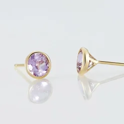 Histoire d'Or Boucles D'oreilles Puces Parmeclos Or Jaune Amethyste* Boucles D'Oreilles|Clous D'Oreilles