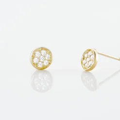 Discount Histoire d'Or Boucles D'oreilles Puces Pastille Serti Clos Or Jaune Oxyde