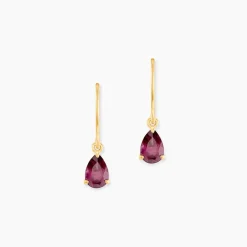 Histoire d'Or Boucles D'oreilles Puces Rhodolite Kayline Or Jaune Rhodolite