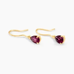 Histoire d'Or Boucles D'oreilles Puces Rhodolite Kayline Or Jaune Rhodolite