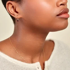 Histoire d'Or Boucles D'oreilles Puces Rhodolite Kayline Or Jaune Rhodolite