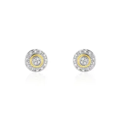 Histoire d'Or Boucles D'oreilles Puces Rosangela Or Bicolore Diamant Blanc* Boucles D'Oreilles|Clous D'Oreilles