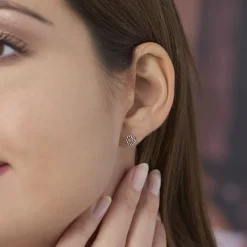 Outlet Histoire d'Or Boucles D'oreilles Puces Selima Argent Blanc