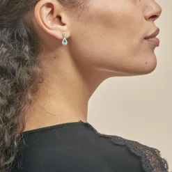 Histoire d'Or Boucles D'oreilles Puces Sissi Or Blanc Diamant Et Emeraude* Boucles D'Oreilles|Boucles D'Oreilles Pendantes