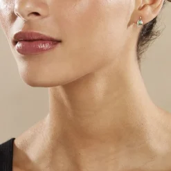 Histoire d'Or Boucles D'oreilles Puces Sagesse Or Jaune Emeraude Et Diamant* Boucles D'Oreilles|Clous D'Oreilles