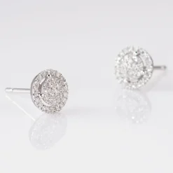 Histoire d'Or Boucles D'oreilles Puces Soleil D'hiver Or Blanc Diamant* Boucles D'Oreilles|Clous D'Oreilles