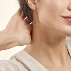 Histoire d'Or Boucles D'oreilles Puces Soleil D'hiver Or Blanc Diamant* Boucles D'Oreilles|Clous D'Oreilles