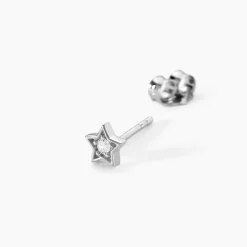 Hot Histoire d'Or Boucles D'oreilles Puces Saya Argent Blanc Oxyde De Zirconium