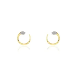 Discount Histoire d'Or Boucles D'oreilles Puces Snake Or Jaune Diamant