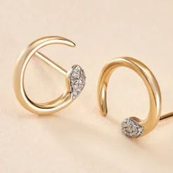 Discount Histoire d'Or Boucles D'oreilles Puces Snake Or Jaune Diamant