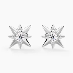 Online Histoire d'Or Boucles D'oreilles Puces Semira Argent Blanc Oxyde De Zirconium