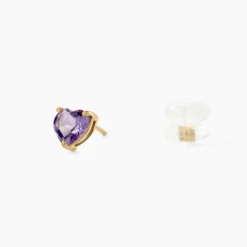Online Histoire d'Or Boucles D'oreilles Puces Salona Or Jaune Amethyste Violet