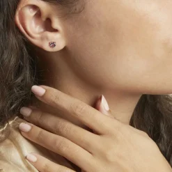 Online Histoire d'Or Boucles D'oreilles Puces Salona Or Jaune Amethyste Violet