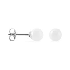 Best Histoire d'Or Boucles D'oreilles Puces Solene Argent Blanc Céramique