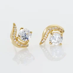 Histoire d'Or Boucles D'oreilles Puces Sevde Or Jaune Oxyde De Zirconium* Boucles D'Oreilles|Clous D'Oreilles