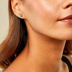 Discount Histoire d'Or Boucles D'Oreilles Puces Talisman Or Jaune Malachite Diamant