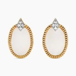 Histoire d'Or Boucles D'oreilles Puces Tahina Or Jaune Nacre Diamant* Boucles D'Oreilles|Clous D'Oreilles