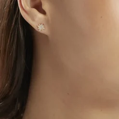 Histoire d'Or Boucles D'oreilles Puces Terry Or Jaune Calcedoine Et Oxyde* Boucles D'Oreilles|Clous D'Oreilles