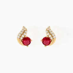 Histoire d'Or Boucles D'oreilles Puces Tyana Plaqué Or Jaune Oxyde De Zirconium