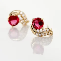 Histoire d'Or Boucles D'oreilles Puces Tyana Plaqué Or Jaune Oxyde De Zirconium