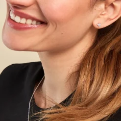 Discount Histoire d'Or Boucles D'oreilles Puces Thylane Argent Blanc Oxyde De Zirconium