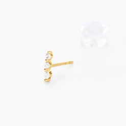 Discount Histoire d'Or Boucles D'oreilles Puces Tria Or Jaune Oxyde De Zirconium