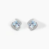 Histoire d'Or Boucles D'oreilles Puces Tya Or Blanc Topaze Et Oxyde De Zirconium* Boucles D'Oreilles|Clous D'Oreilles
