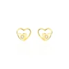 Sale Histoire d'Or Boucles D'oreilles Puces Terentille Coeur Or Jaune Oxyde De Zirconium