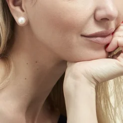 New Histoire d'Or Boucles D'oreilles Puces Ursulina Or Jaune Perle De Culture or jaune perle nacre