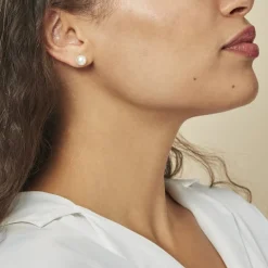 Histoire d'Or Boucles D'oreilles Puces Ursulina Or Jaune Perle De Culture* Boucles D'Oreilles|Clous D'Oreilles