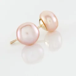 Discount Histoire d'Or Boucles D'oreilles Puces Ursulina Or Jaune Perle De Culture or jaune perle rose
