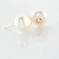 Outlet Histoire d'Or Boucles D'oreilles Puces Ursulina Or Jaune Perle De Culture or jaune perle nacre