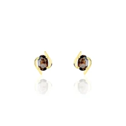 Histoire d'Or Boucles D'oreilles Puces Vrille Ovale Or Jaune Quartz* Boucles D'Oreilles|Clous D'Oreilles