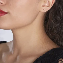 Hot Histoire d'Or Boucles D'oreilles Puces Virgie argent rose