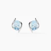 Histoire d'Or Boucles D'oreilles Puces Vrille Ovale Or Blanc Topaze* Boucles D'Oreilles|Clous D'Oreilles
