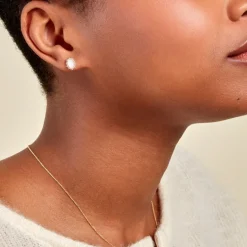 Hot Histoire d'Or Boucles D'oreilles Puces Vintage Love Plaqué Or Jaune Pierre De Lune plaqué or jaune pierre de lune blanc