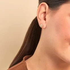 Best Histoire d'Or Boucles D'oreilles Puces Vaiana Plaqué Or Jaune Oxyde De Zirconium