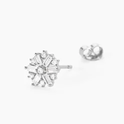 Hot Histoire d'Or Boucles D'oreilles Puces Ysatis Argent Blanc Oxyde De Zirconium