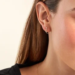 Histoire d'Or Boucles D'oreilles Puces Yale Or Jaune Diamant Synthétique