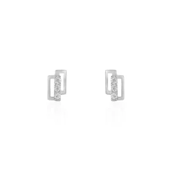 Histoire d'Or Boucles D'oreilles Puces Youssa Barrettes Or Blanc Oxyde De Zirconium* Boucles D'Oreilles|Clous D'Oreilles