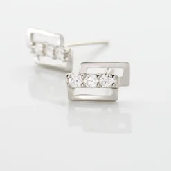 Histoire d'Or Boucles D'oreilles Puces Youssa Barrettes Or Blanc Oxyde De Zirconium* Boucles D'Oreilles|Clous D'Oreilles