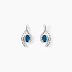 Histoire d'Or Boucles D'oreilles Sagesse Or Blanc Topaze Oxyde* Boucles D'Oreilles|Clous D'Oreilles