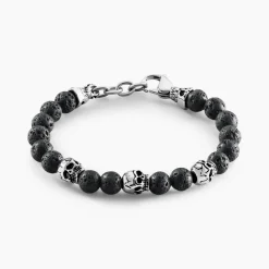 Histoire d'Or Bracelet Acier Blanc Hantz Pierre De Lave* Bracelets|Bracelets Fantaisie