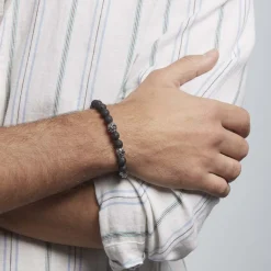 Histoire d'Or Bracelet Acier Blanc Hantz Pierre De Lave* Bracelets|Bracelets Fantaisie