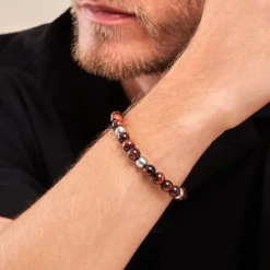 Histoire d'Or Bracelet Adonis Acier Blanc Oeil De Tigre* Bracelets|Bracelets Fantaisie