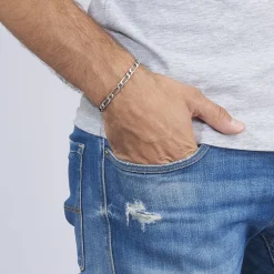 New Histoire d'Or Bracelet Anilo Noircie Argent Blanc