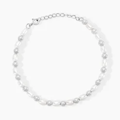 Clearance Histoire d'Or Bracelet Argent Bede Perles De Culture
