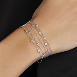 New Histoire d'Or Bracelet Argent Blanc Edvard Oxydes De Zirconium